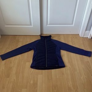 Blue and black winter jacket